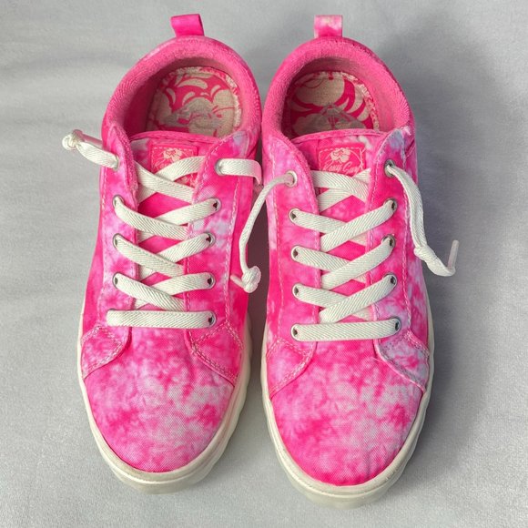Roxy Sheilahh Women's Sneaker Pink Canvas Tie Dye Platform Sole Size 7 - Picture 3 of 9